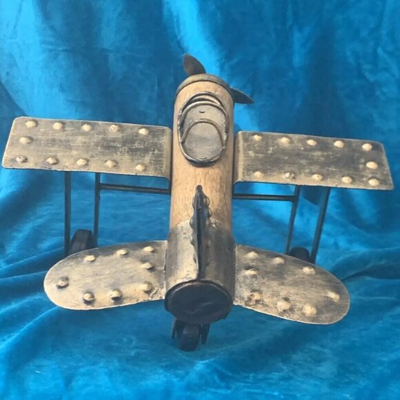 Unique model airplane - Handmade - Wheels and propeller work - Wood and metal - Picture 2 of 7